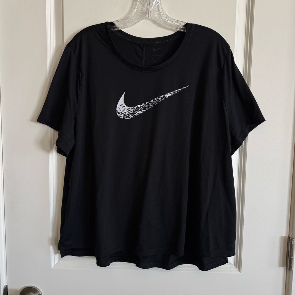 Nike Black Tee with White Swoosh
